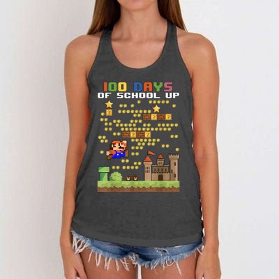 100 Days Of School MariöSüper Gamer Video Game Boys Girls Women's Knotted Racerback Tank