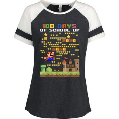 100 Days Of School MariöSüper Gamer Video Game Boys Girls Enza Ladies Jersey Colorblock Tee