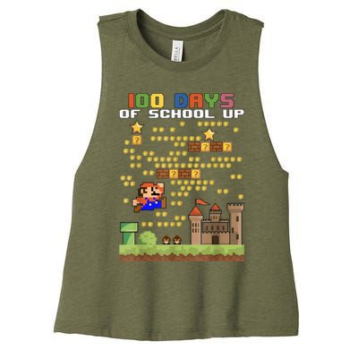 100 Days Of School MariöSüper Gamer Video Game Boys Girls Women's Racerback Cropped Tank