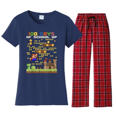 100 Days Of School MariöSüper Gamer Video Game Boys Girls Women's Flannel Pajama Set