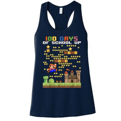 100 Days Of School MariöSüper Gamer Video Game Boys Girls Women's Racerback Tank