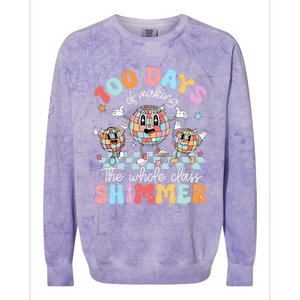 100 Days Of Making Whole Class Shimmer 100th Day Of School Colorblast Crewneck Sweatshirt