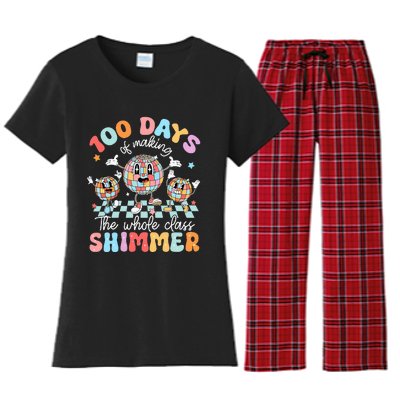 100 Days Of Making Whole Class Shimmer 100th Day Of School Women's Flannel Pajama Set