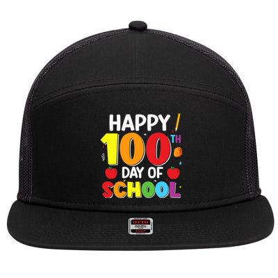 100 Days Of School 100th Day Of School 7 Panel Mesh Trucker Snapback Hat