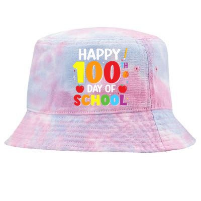 100 Days Of School 100th Day Of School Tie-Dyed Bucket Hat