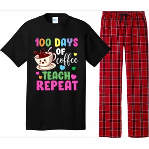 100 Days Of Coffee Teach Repeat School Teaching Chaos Meaningful Gift Pajama Set