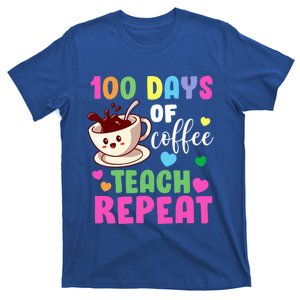 100 Days Of Coffee Teach Repeat School Teaching Chaos Meaningful Gift T-Shirt