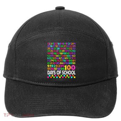 100th Day Of School Teacher 100 Days Math Numbers 7-Panel Snapback Hat