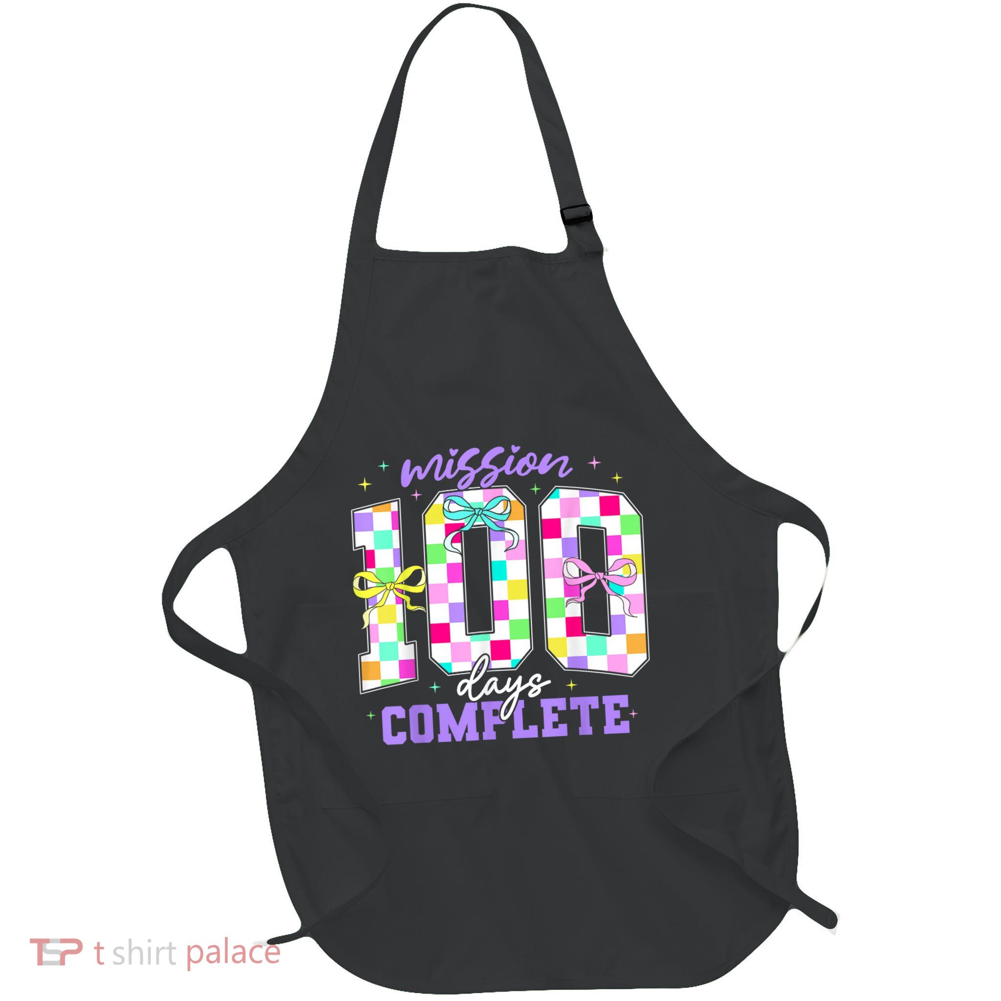 100 Days Of School Teacher Retro Girl 100th Days Of School Apron
