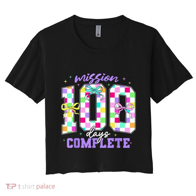 100 Days Of School Teacher Retro Girl 100th Days Of School Crop Top