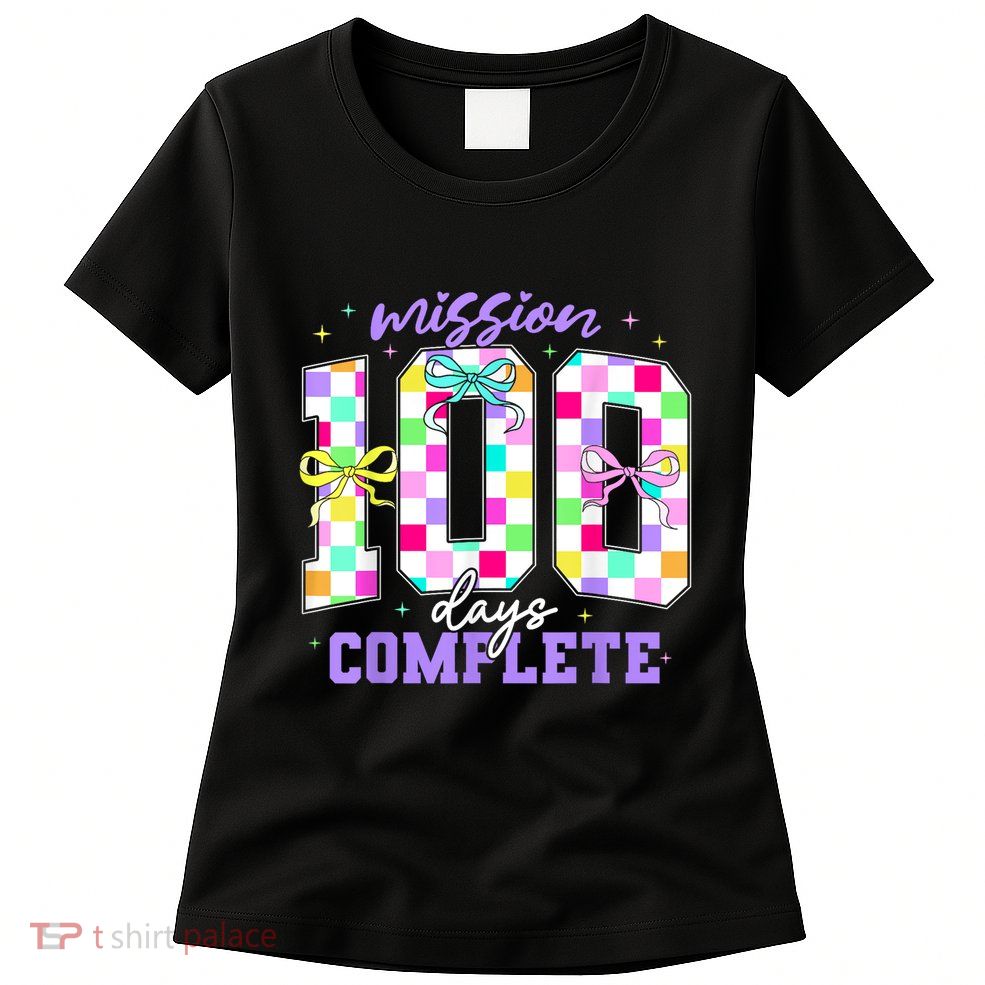 100 Days Of School Teacher Retro Girl 100th Days Of School Womens T-Shirt
