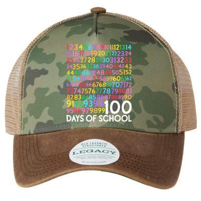 100th Day Of School Teacher 100 Days Math Numbers Legacy Tie Dye Trucker Hat