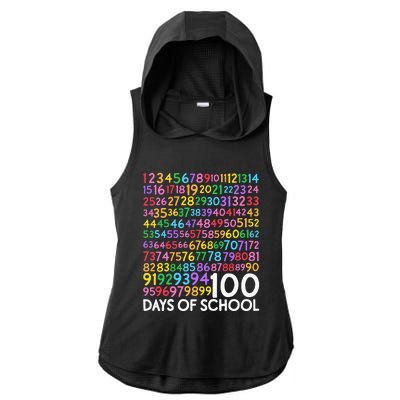 100th Day Of School Teacher 100 Days Math Numbers Ladies PosiCharge Tri-Blend Wicking Draft Hoodie Tank