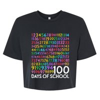 100th Day Of School Teacher 100 Days Math Numbers Bella+Canvas Jersey Crop Tee