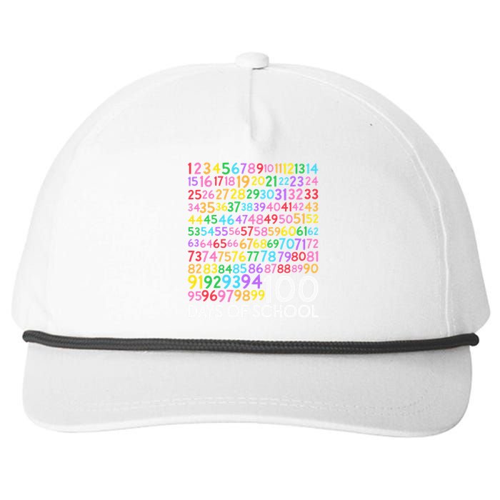 100th Day Of School Teacher 100 Days Math Numbers Snapback Five-Panel Rope Hat