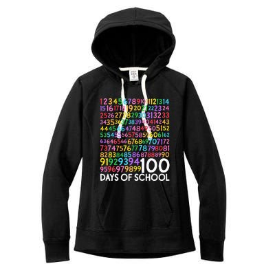 100th Day Of School Teacher 100 Days Math Numbers Women's Fleece Hoodie