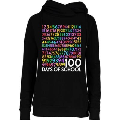 100th Day Of School Teacher 100 Days Math Numbers Womens Funnel Neck Pullover Hood