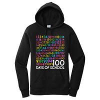 100th Day Of School Teacher 100 Days Math Numbers Women's Pullover Hoodie