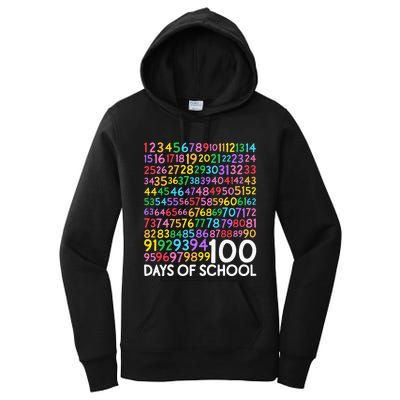 100th Day Of School Teacher 100 Days Math Numbers Women's Pullover Hoodie