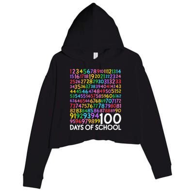 100th Day Of School Teacher 100 Days Math Numbers Crop Fleece Hoodie