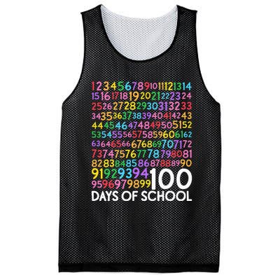 100th Day Of School Teacher 100 Days Math Numbers Mesh Reversible Basketball Jersey Tank