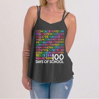 100th Day Of School Teacher 100 Days Math Numbers Women's Strappy Tank