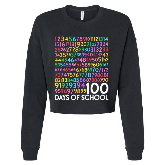 100th Day Of School Teacher 100 Days Math Numbers Cropped Pullover Crew