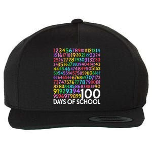 100th Day Of School Teacher 100 Days Math Numbers Wool Snapback Cap