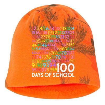 100th Day Of School Teacher 100 Days Math Numbers Kati - Camo Knit Beanie