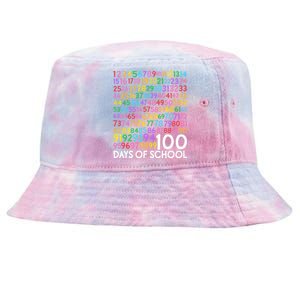 100th Day Of School Teacher 100 Days Math Numbers Tie-Dyed Bucket Hat