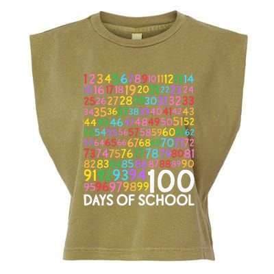 100th Day Of School Teacher 100 Days Math Numbers Garment-Dyed Women's Muscle Tee