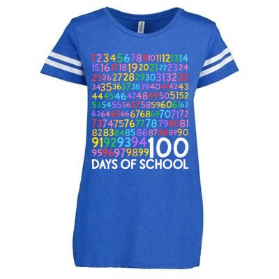 100th Day Of School Teacher 100 Days Math Numbers Enza Ladies Jersey Football T-Shirt