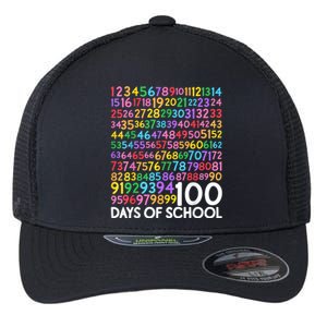 100th Day Of School Teacher Students 100 Days Math Numbers Flexfit Unipanel Trucker Cap