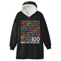 100th Day Of School Teacher Students 100 Days Math Numbers Hooded Wearable Blanket