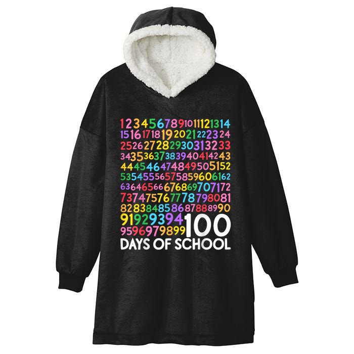 100th Day Of School Teacher Students 100 Days Math Numbers Hooded Wearable Blanket