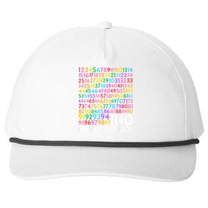 100th Day Of School Teacher Students 100 Days Math Numbers Snapback Five-Panel Rope Hat