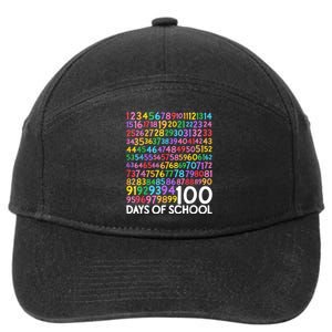 100th Day Of School Teacher Students 100 Days Math Numbers 7-Panel Snapback Hat