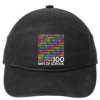 100th Day Of School Teacher Students 100 Days Math Numbers 7-Panel Snapback Hat