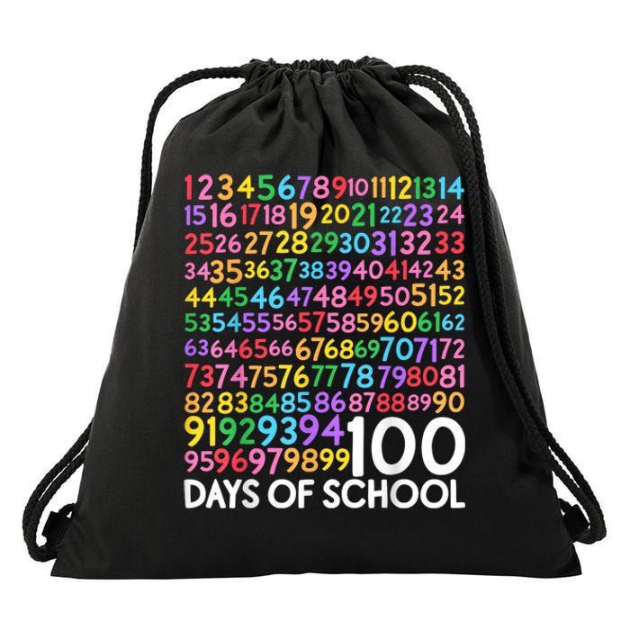 100th Day Of School Teacher Students 100 Days Math Numbers Drawstring Bag