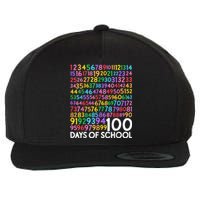 100th Day Of School Teacher Students 100 Days Math Numbers Wool Snapback Cap