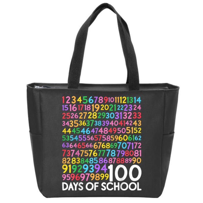 100th Day Of School Teacher Students 100 Days Math Numbers Zip Tote Bag