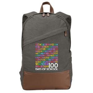 100th Day Of School Teacher Students 100 Days Math Numbers Cotton Canvas Backpack