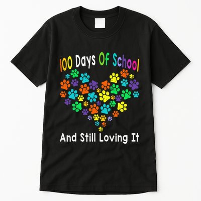100 Days Of School And Still Loving It Dog Cat 100th Day Tall T-Shirt