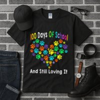 100 Days Of School And Still Loving It Dog Cat 100th Day Tall T-Shirt