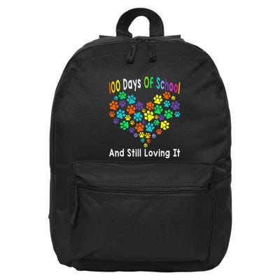 100 Days Of School And Still Loving It Dog Cat 100th Day 16 in Basic Backpack