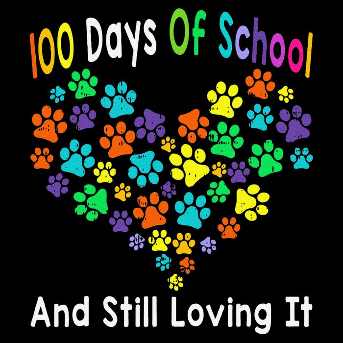 100 Days Of School And Still Loving It Dog Cat 100th Day Toddler T-Shirt