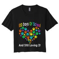 100 Days Of School And Still Loving It Dog Cat 100th Day Crop Top