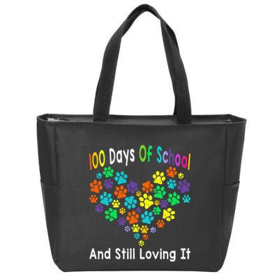 100 Days Of School And Still Loving It Dog Cat 100th Day Zip Tote Bag