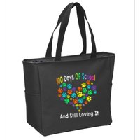 100 Days Of School And Still Loving It Dog Cat 100th Day Zip Tote Bag