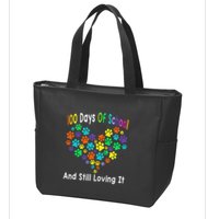 100 Days Of School And Still Loving It Dog Cat 100th Day Zip Tote Bag